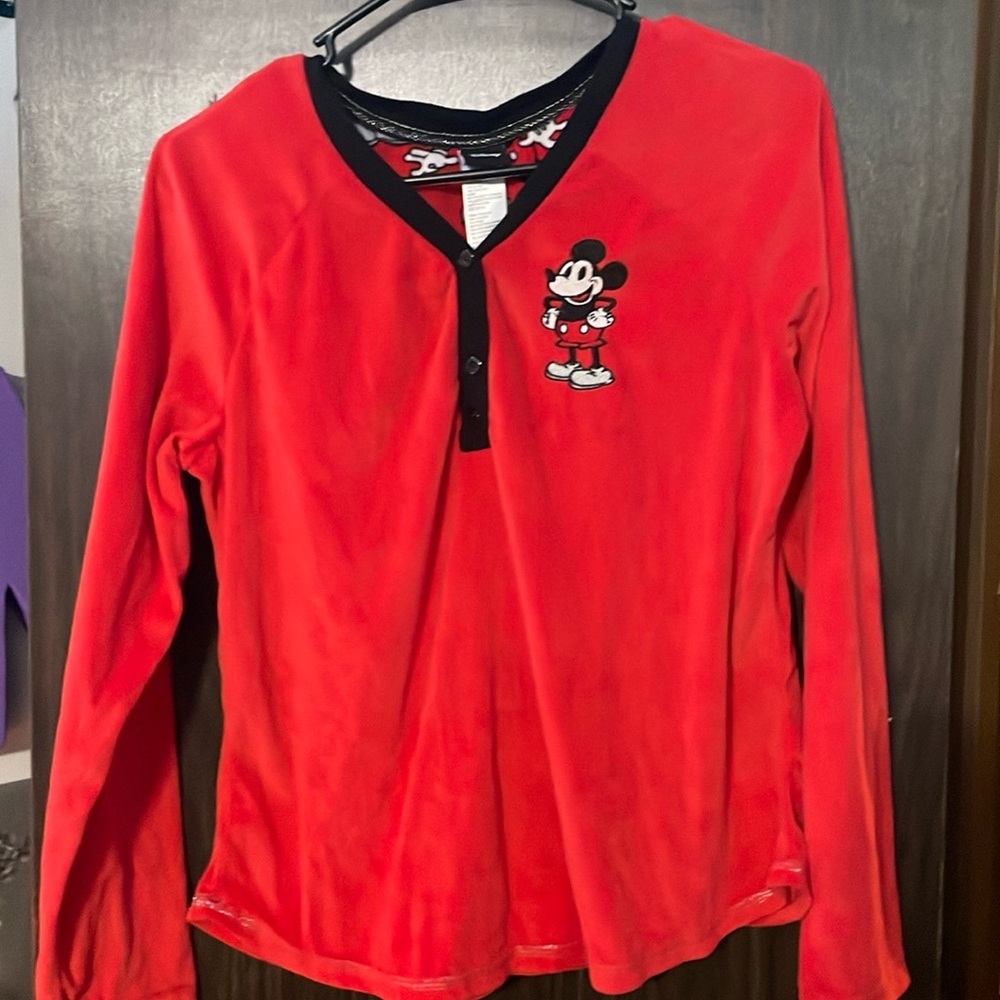 red mickey pajama set